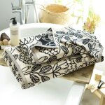 Drap de bain imprim� coton velma - blanc