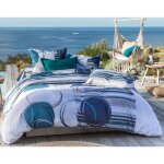 Drap cap �t� bleu � motifs g�om�triques