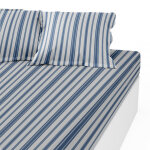 Drap - housse coton markus - bleu et blanc Drap - housse coton markus - bleu et blanc