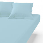 Drap housse coton sanitized ; tertio ; - bleu lagon
