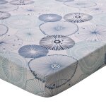 Drap housse en coton sea shells fond marins bleu