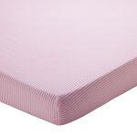 Drap housse en coton valse fleurie motif pivoines rose