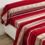 Drap housse flanelle  motif c?urs valmorel rouge gris