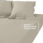 Drap - housse grand bonnet xl coton tertio ; - gris galet Drap - housse grand bonnet xl coton tertio ; - gris galet
