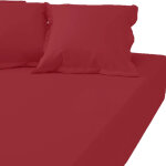 Drap - housse grand bonnet xl percale de coton tertio ; - bordeaux - rouge vin