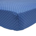 Drap housse imprimé camille en bambou bleu marine Drap housse imprimé camille en bambou bleu marine