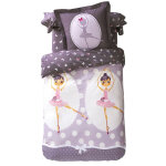 Drap - housse imprime en coton noeuds - violet