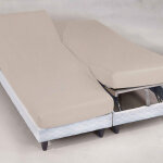 Drap housse lit articul tte et pieds relevables coton beige sable