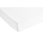 Drap - housse métis jacquard 70% coton - 30% lin gramines blanc Drap - housse métis jacquard 70% coton - 30% lin gramines blanc