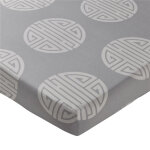 Drap - housse motifs zen bambous et idogrammes - noir