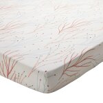 Drap housse en percale de coton coral reef orange corail