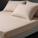 Drap - housse polycoton tertio ; - beige - ficelle