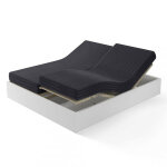 Drap - housse sommier articulé satin de coton rayé tertio ; - gris anthracite Drap - housse sommier articulé satin de coton rayé tertio ; - gris anthracite