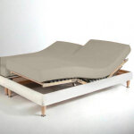 Drap - housse sommier articul� coton tertio ; - gris - galet