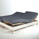 Drap - housse sommier articul� percale de coton tertio ; - gris - anthracite