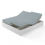 Drap - housse sommier articul� percale de coton tertio ; - gris - perle