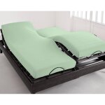 Drap - housse t�te et pieds relevables en jersey vert clair
