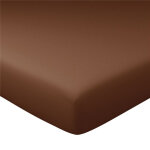 Drap - housse uni en lin lav� grand bonnet 32 cm marron noisette