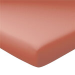 Drap - housse uni en lin lav� grand bonnet 32 cm rose blush