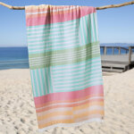 Drap de plage en coton ponge sunshine multicolore