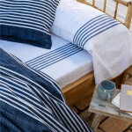 Drap plat bleu marine en coton plongeon Drap plat bleu marine en coton plongeon