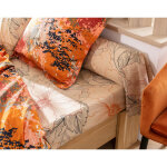 Drap plat en coton julliette orange