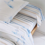 Drap plat coton maree haute - bleu