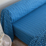 Drap plat en coton micro - motif losanges - bleu Drap plat en coton micro - motif losanges - bleu