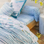 Drap plat coton moussaillon - bleu