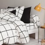 Drap plat coton piastrella - noir / blanc Drap plat coton piastrella - noir / blanc
