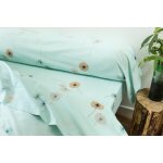 Drap plat coton pissenlit - vert c�ladon