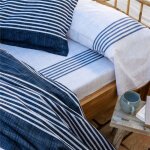 Drap plat coton plongeon bleu marine