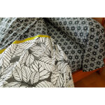 Drap plat coton romain vgtal et graphique - noir