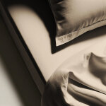 Drap plat coton tertio ; - taupe