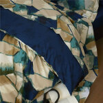 Drap plat en coton vitraux - bleu fonc�