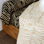 Drap plat dr. topo en flanelle effet bois beige