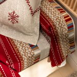 Drap plat flanelle c?ur de flocon - rouge