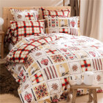 Drap - plat flanelle effet patchwork dr. scarlette - rouge