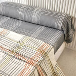 Drap plat en flanelle rayures et carreaux dr. noa - gris