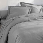 Drap plat flanelle uni - gris galet