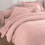 Drap plat flanelle uni - rose poudre