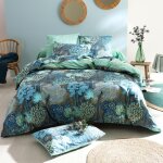Linge de lit foret sous - marine - bleu vert