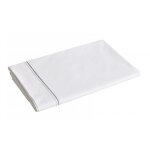 Drap plat en percale de coton histoire marine blanc Drap plat en percale de coton histoire marine blanc