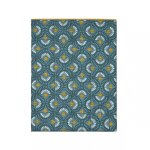 Drap plat imprim en percale de coton, eclipse bleu meraude - essix