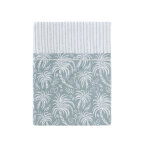 Drap plat imprim en percale de coton palma - bleu