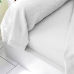 Drap plat en lin lavé uni lauréat - blanc craie Drap plat en lin lavé uni lauréat - blanc craie