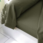 Drap plat en lin lav� uni laur�at - kaki