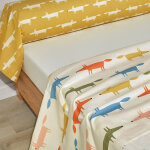 Drap plat percale birthday fox multico