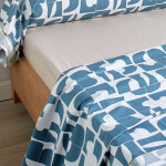 Drap plat percale craft bleu paon