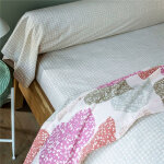 Drap plat polycoton lovers � motif coeur - rose